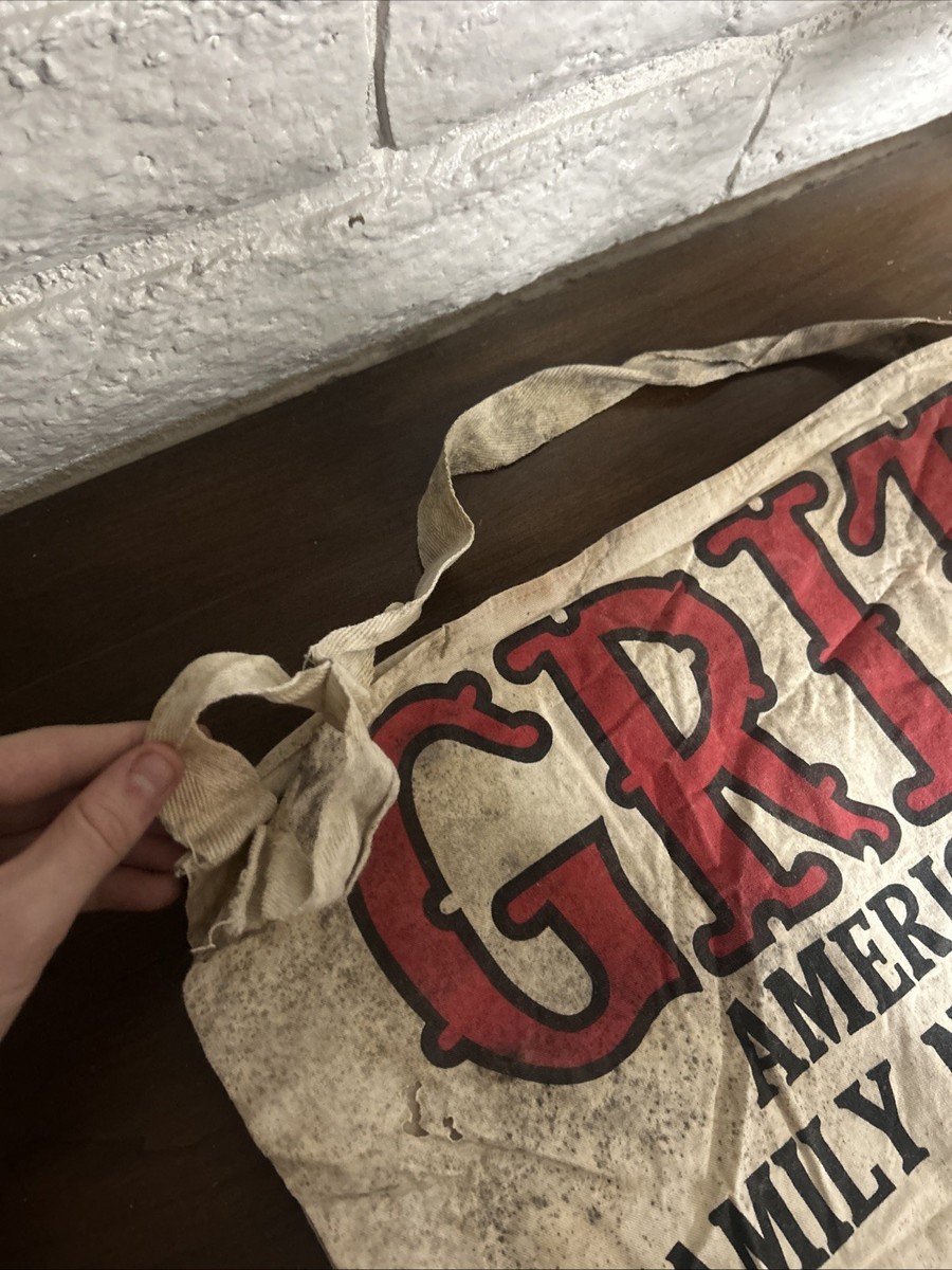【vintage】 GRIT newspaperbag VINTAGE GRIT AMERICA'S FAMILY NEWSPAPER CANVAS CARRYING BAG