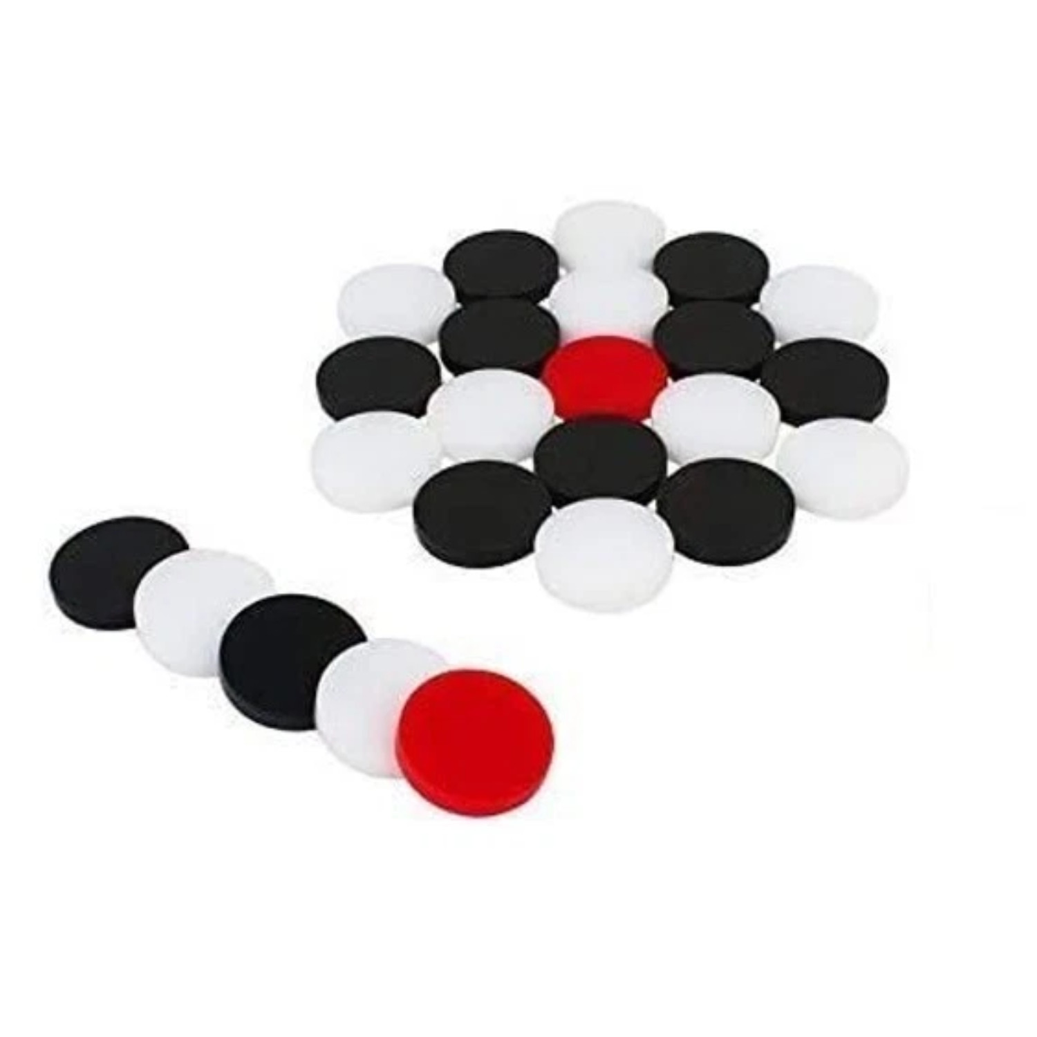Carrom Board Coins Set 24 Acrylic Pieces + 1 Standard Striker – White Black...