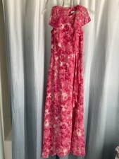 CALVIN KLEIN Floral Print Pink Popover Dress Size 4