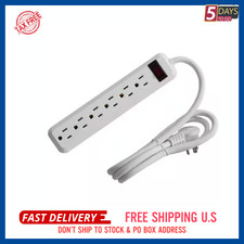 4 ft. 6-Outlet Power Strip with 45 Degree Flat Angle Plug, White
