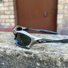 Vintage Oakley Splice Black Sunglasses Sliver...