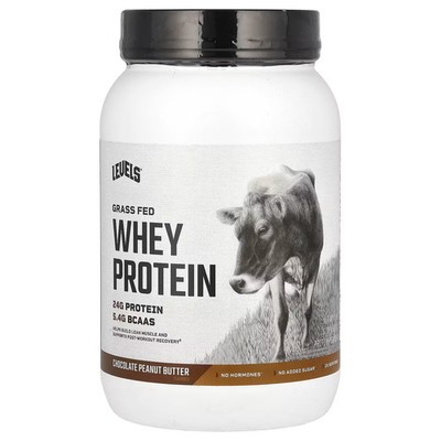 2 X Levels, Grass Fed Whey Protein Powder, Chocolate Peanut Butter, 2 lb (907 g)