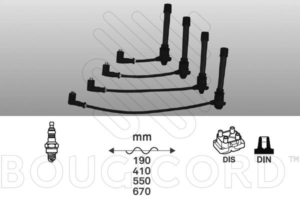 Faisceau d'allumage haute tension pour Lancia Y 1.2 et Fiat Palio, fils de bougies renforcés
