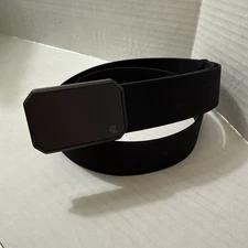 Groove Life Gun Metal Buckle Black Belt Size Large 40” Strap EUC Free Shipping