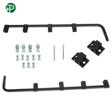 1 Pair Black Straight Mud Flap Hanger 30" Heavy Duty Steel Set Semi Truck