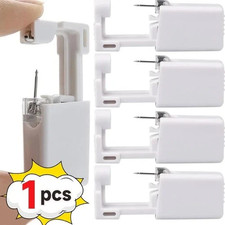 10 Ear Piercing Disposable Kit Silver Stud Earring Gun DIY Home Self Ear Sets
