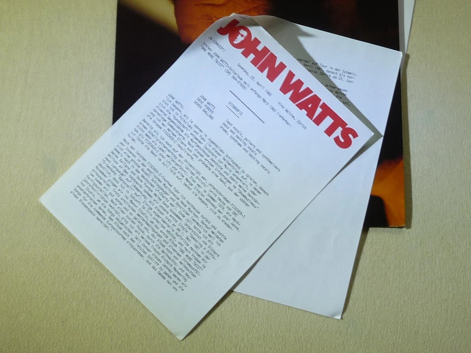 John Watts (Fischer -Z) – One More Twist (Promo + Promo-Sheets, Unplayed) - Bild 4 von 4