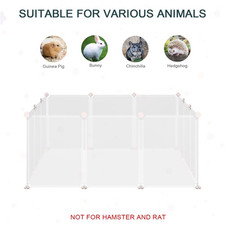 Clear Small Animal Playpen Pet Exercise Enclosure Anti-Slip Indoor Play Fence