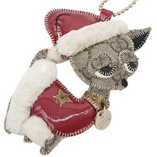 GUCCI Guccioli Christmas Version Dog Bag charm Key Ring GG Supreme Made in Italy