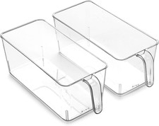 l Plastic Storage Bins l THE HOLDER COLLECTION l 2-Pack, Large Multi-Use Clear C