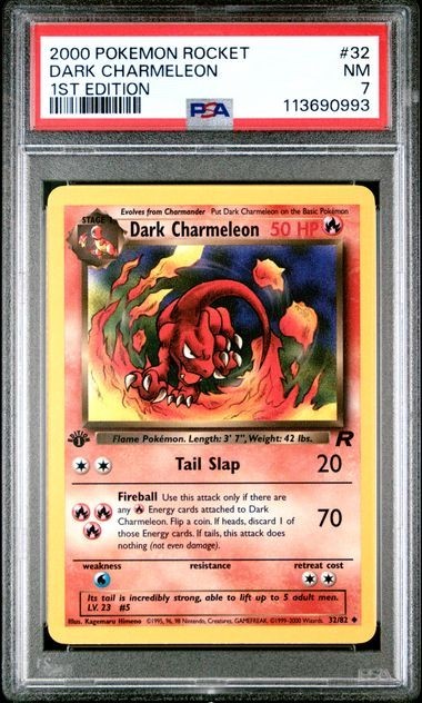 2000 Pokemon Team Rocket Dark Charmeleon #32 PSA 7
