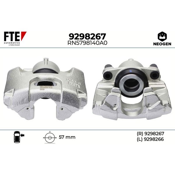 FTE 9298267 Bremssattel FüR Opel Saab Fiat Vectra Signum 9 3 Croma Z02 Z03 YS3F-image