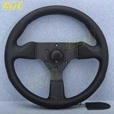 JDM 315mm Racing Steering Wheel in Microfiber Leather w/ Red Black Stitching