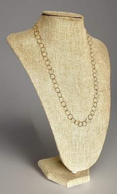 Große runde Gliederkette 5,57 Gramm Sterlingsilber mit Goldwaschung, 23 Zoll lang