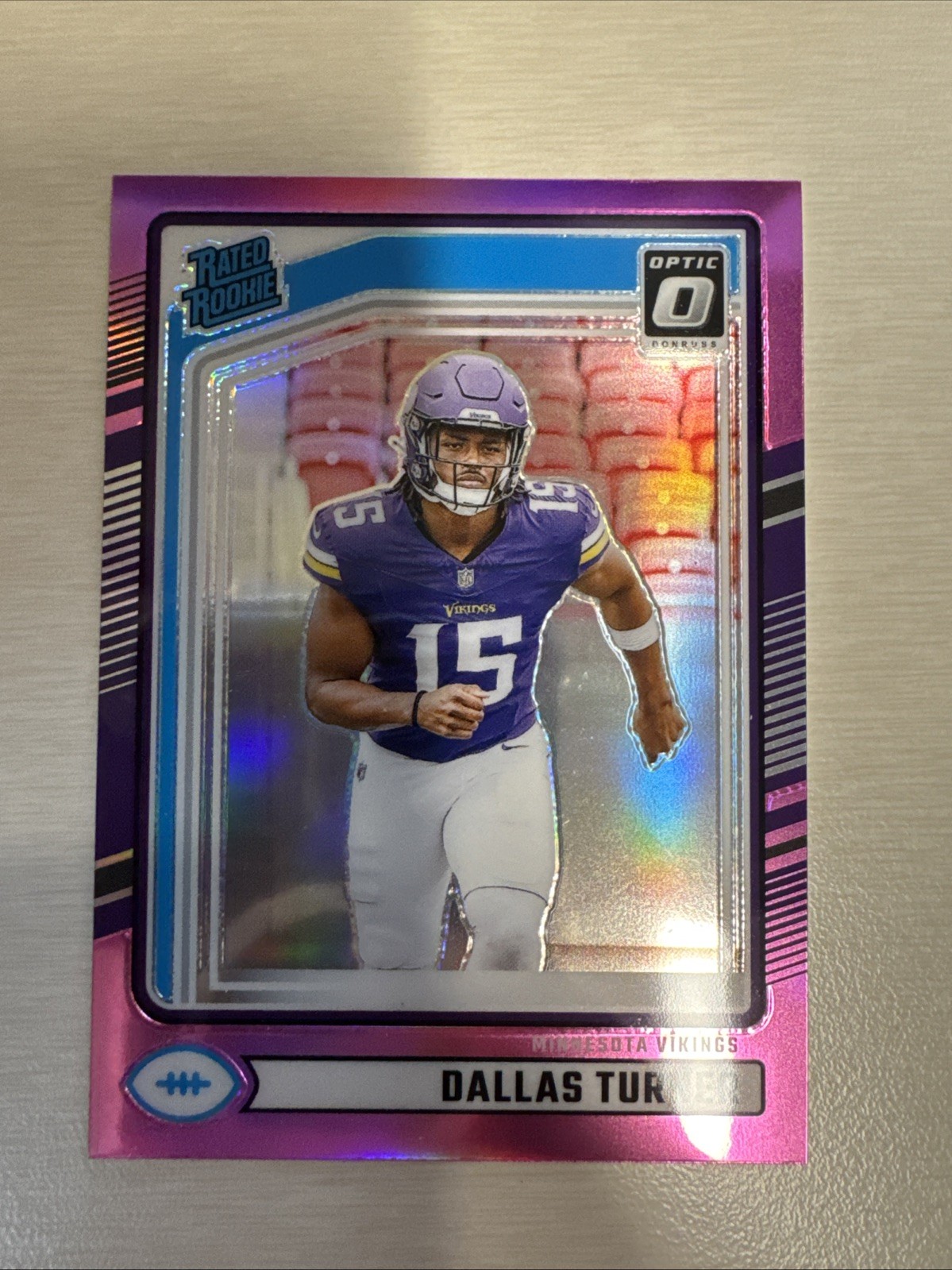 2024 Donruss Dallas Turner Optic Preview Pink Prizm Rated Rookie SSP VIKINGS WOW
