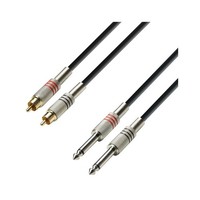 Adamhall K3TPC0600 - Audiokabel 2Xcinch Male Auf 2X6,3Mm Klinke Mono 6M