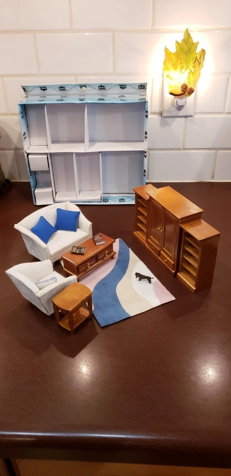 Juego de sala de estar moderno Town Square Miniatures para casa de muñecas nuevo en caja Foto 4 de 4