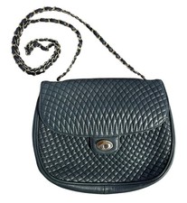 Bally Quilted Shoulder Crossbody Bag Navy Lam...