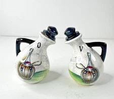 Vintage Mid Century Modern Japan Porcelain Oil and Vinegar Bottle Set