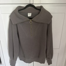 Varley Women's Large Vine Half Zip Ottoman Sweatshirt Ribbed Knit