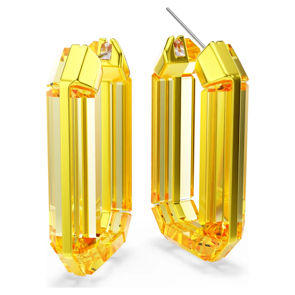 NUEVO EN CAJA SWAROVSKI Lucent Aro Pendientes Forma, Amarillo y Bolsa de Regalo 280,00 £ Foto 4 de 4