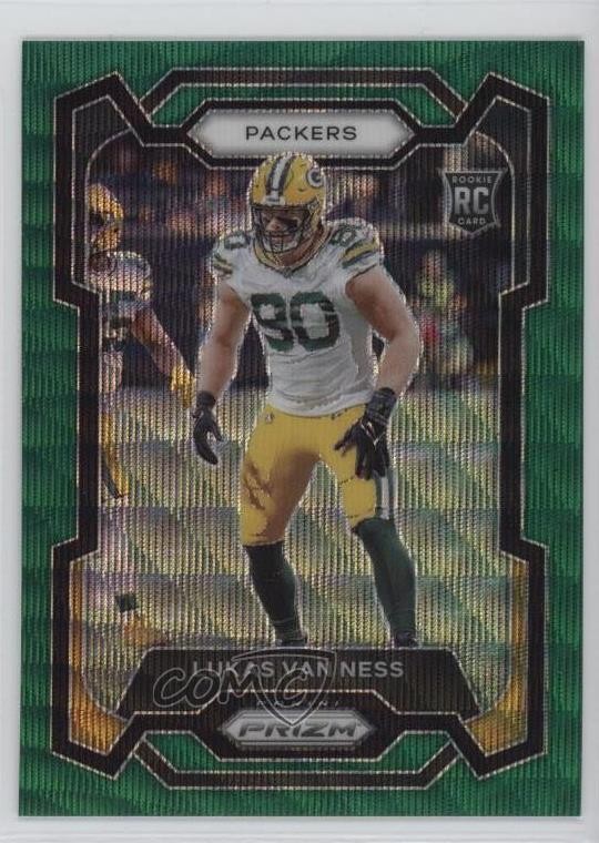 2023 Panini Prizm Rookies Green Wave Prizm Lukas Van Ness #336 Rookie RC
