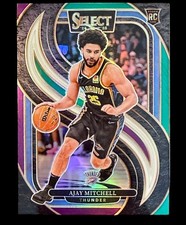 2024-25 Panini Select Premier Level Ajay Mitchell #194 Green White Purple Prizm