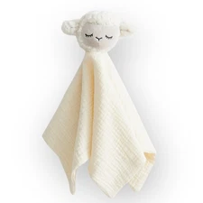 H&M Home Muslin Cream LAMB Sheep Lovey Security Blanket Baby Toy NEW