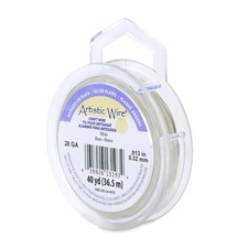 , 28 Gauge Silver Plated Tarnish Resistant Colored Copper Craft Wire, White, ...