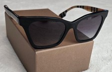 Authentic Burberry 0BE4346 394487 Sunglasses Women's Vintage Check/Black, Italy