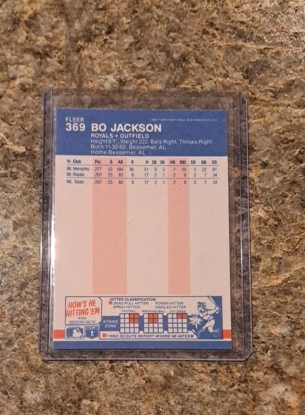 (7) Tarjeta de novato Bo Jackson 1987 Fleer RC Topps 1986 Donruss 1988 Score 1990 Pro Foto 3 de 4