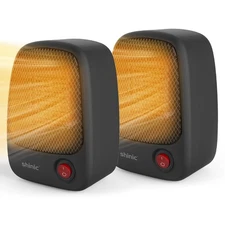 Small Space Heater, 500W Portable Electric PTC Ceramic Heater with Fast Heati...