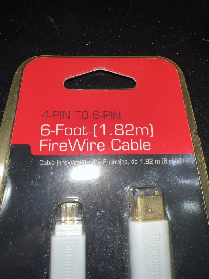New Gigaware Gold Plated 6 ft 4 Pin to 4 Pin Firewire Cable P/N 1500006 - Image 2 of 4