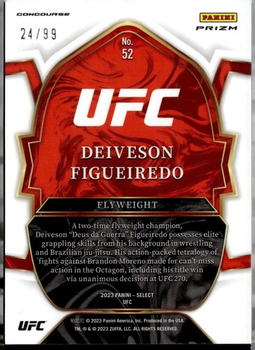 2023 Panini Select Red Disco Deiveson Figueiredo #52 Flyweight /99 - Picture 2 of 2