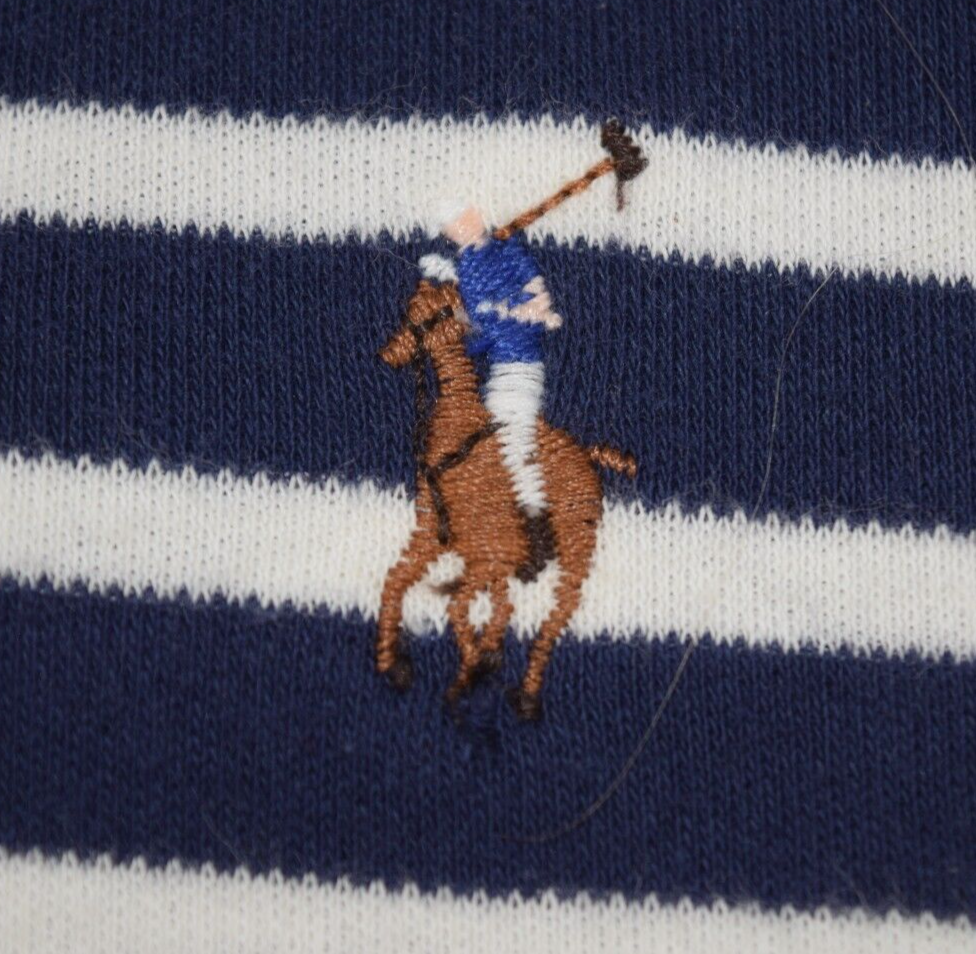 Vintage Polo Ralph Lauren Shirt Size L 80s Blue White Stripe