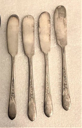 Wm Rogers IS, cuchillos de mantequilla y cucharas de té helado, patrón Meadowbrook (Oneida) - Imagen 6 de 6