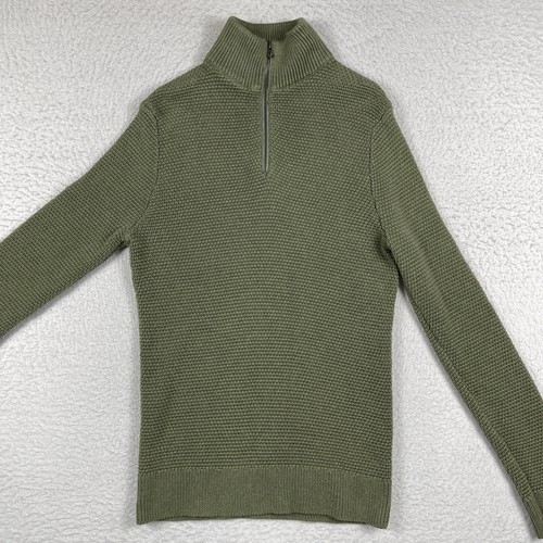 Suéter J Crew Para Hombres Medio Verde 1/4 Cremallera Pullover Gorp Cabin Maestro Papá Oficina - Imagen 5 de 14
