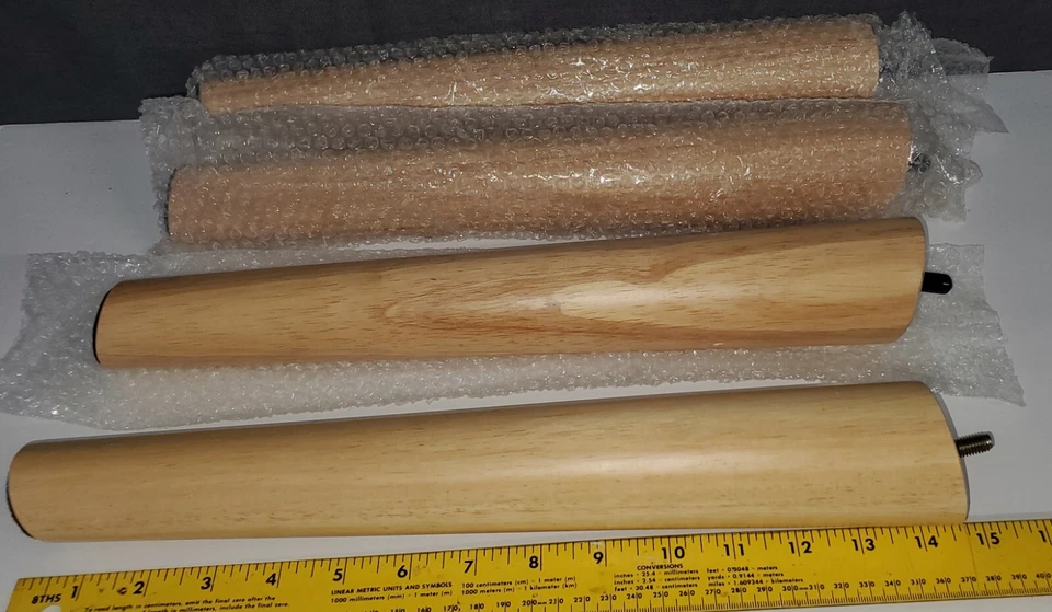 Lote de 4 Reemplazos de Patas Mesa Redonda Madera Maciza 15-1/2" Cónica LEER Foto 4 de 4