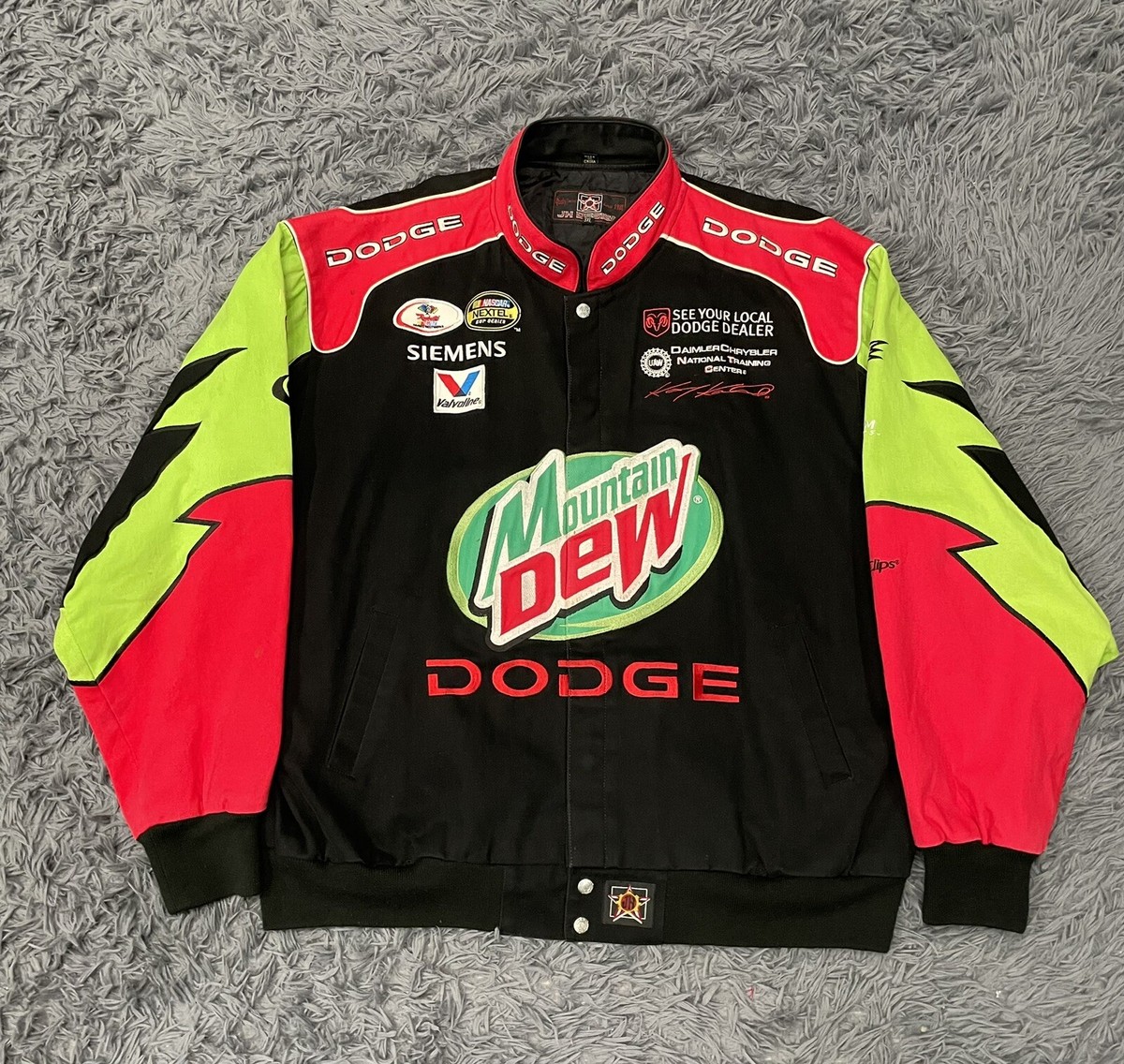JH Design Kasey Kahne Nascar Jacket Dodge Mountain Dew | eBay
