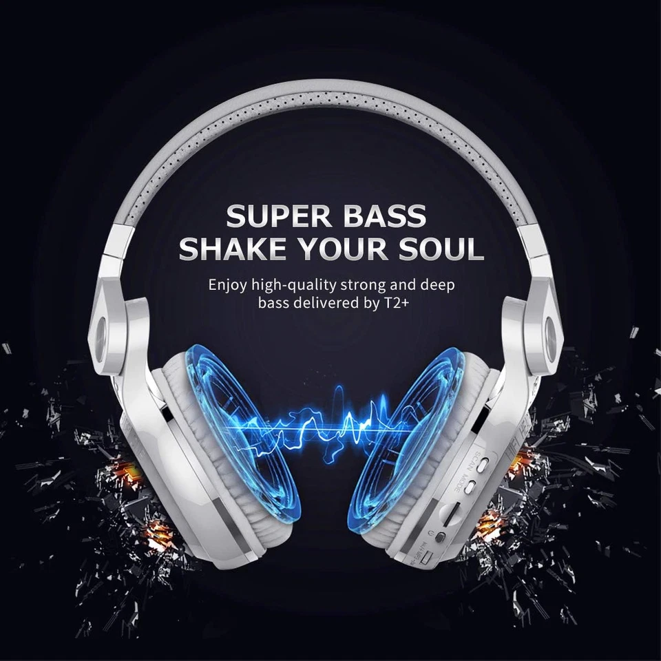 Auriculares inalámbricos Bluetooth T2 plus Turbine con ranura para micrófono/tarjeta Micro SD/Rad Fm Foto 2 de 4