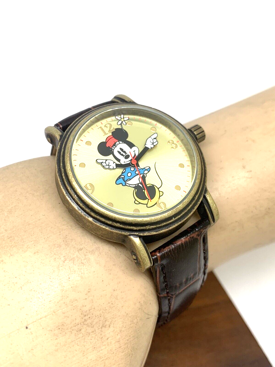 Disney Women\'s Watch W001876 Minnie Mouse Quartz Silver 38mm Brown Leather Strap Disney Women main image 3