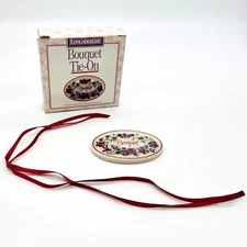 Longaberger Tie On Bouquet Tie-On Accessory 2.5" Ceramic w Ribbons 33596 New
