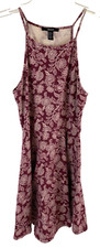 forever 21 womens burgundy floral sundress size XS