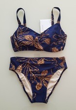 Amoena Damen Prothesen Bikini Set ohne Bügel Badeanzug Navy Gr: 36B