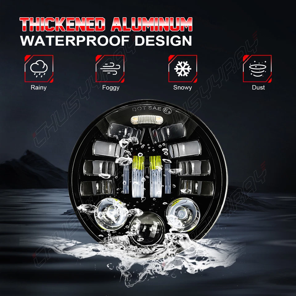 4PC 5.75" 5-3/4" Round LED Headlights for GMC C15/C1500 1961-1971 Pickup C2500 - Image 4 of 4