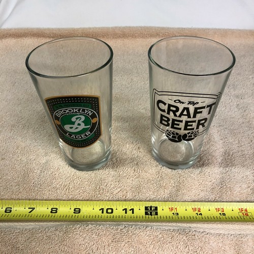 LOT OF 2 BEER GLASSES eBay