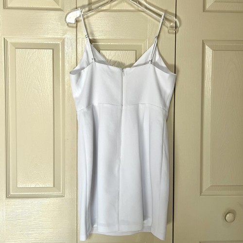 NWT BCBGeneration White Cocktail Surplice Cami Woven Mini Dress Size 10 - Picture 4 of 12