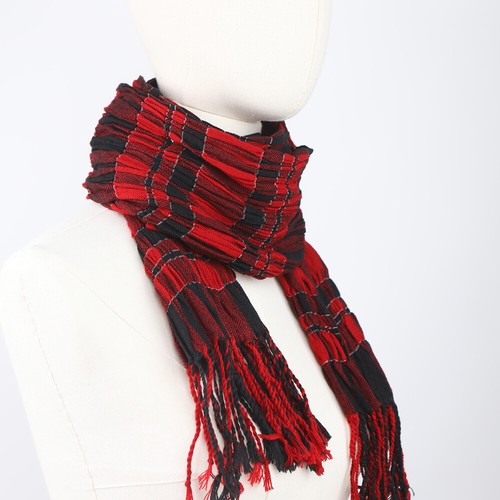 Warm Large Scarves with Tassel Winter Long Shawl Wraps Soft Knit Plaid Scarf - Picture 8 of 13