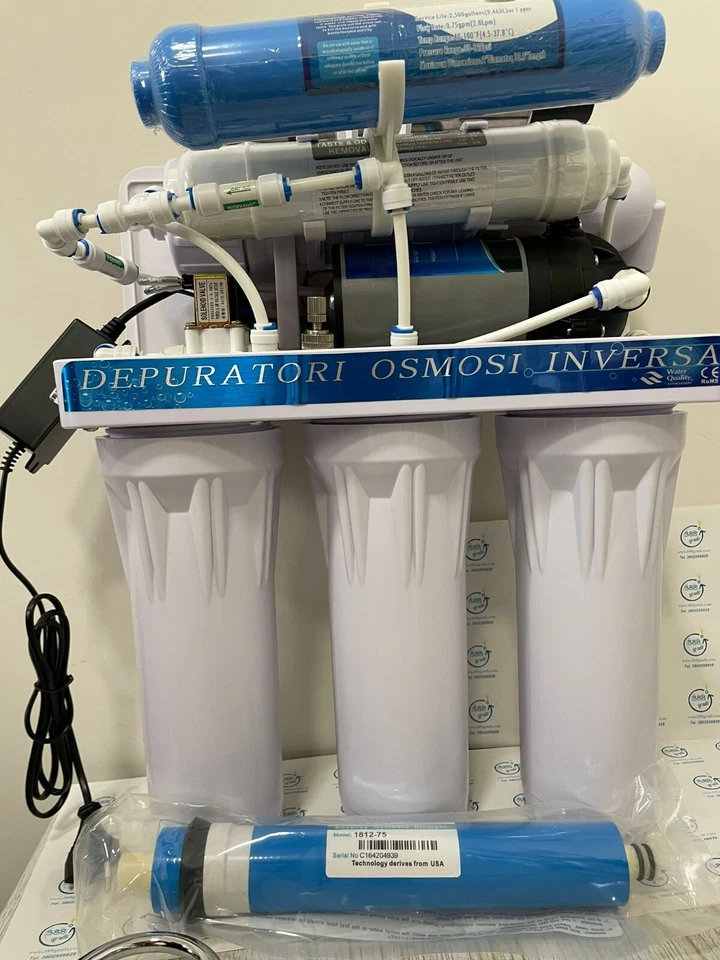 DEPURATORE ACQUA IMPIANTO CON 7 STADI - AD OSMOSI INVERSA ACCUMULO E LAMPADA UV - Immagine 3 di 4