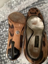 Dolce & Gabbana D&G Leopard Print Fabric Pump Heels Shoes Size 36 EU/ 6 US Italy